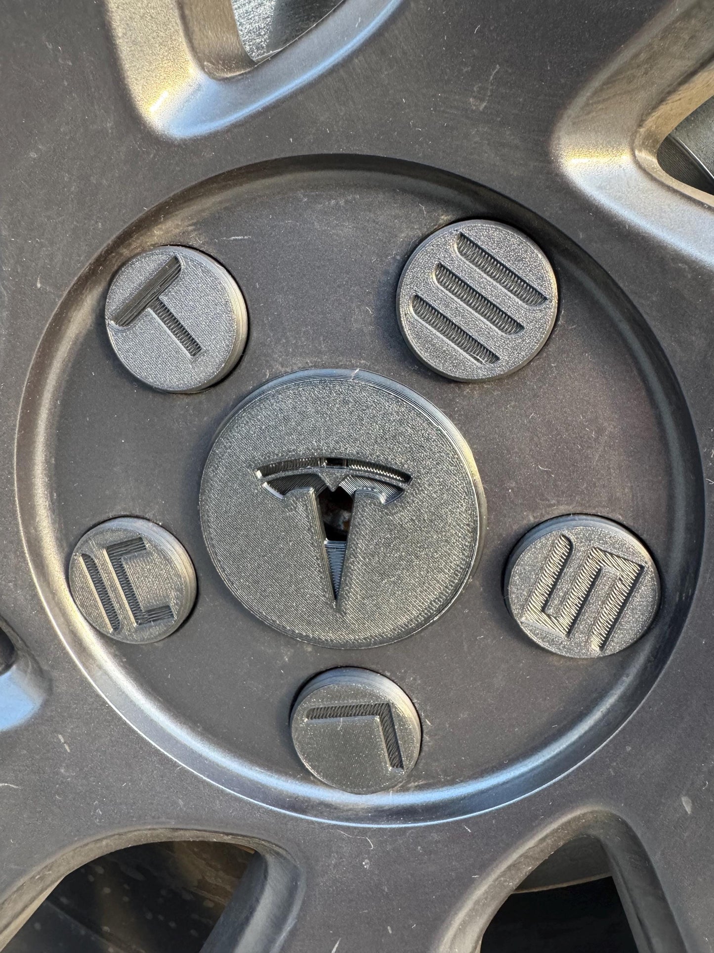 Photon Lug Nut Covers with Embossed TESLA (Pre-Paint) - Center Cap Sold Separately or as a Bundle with this item