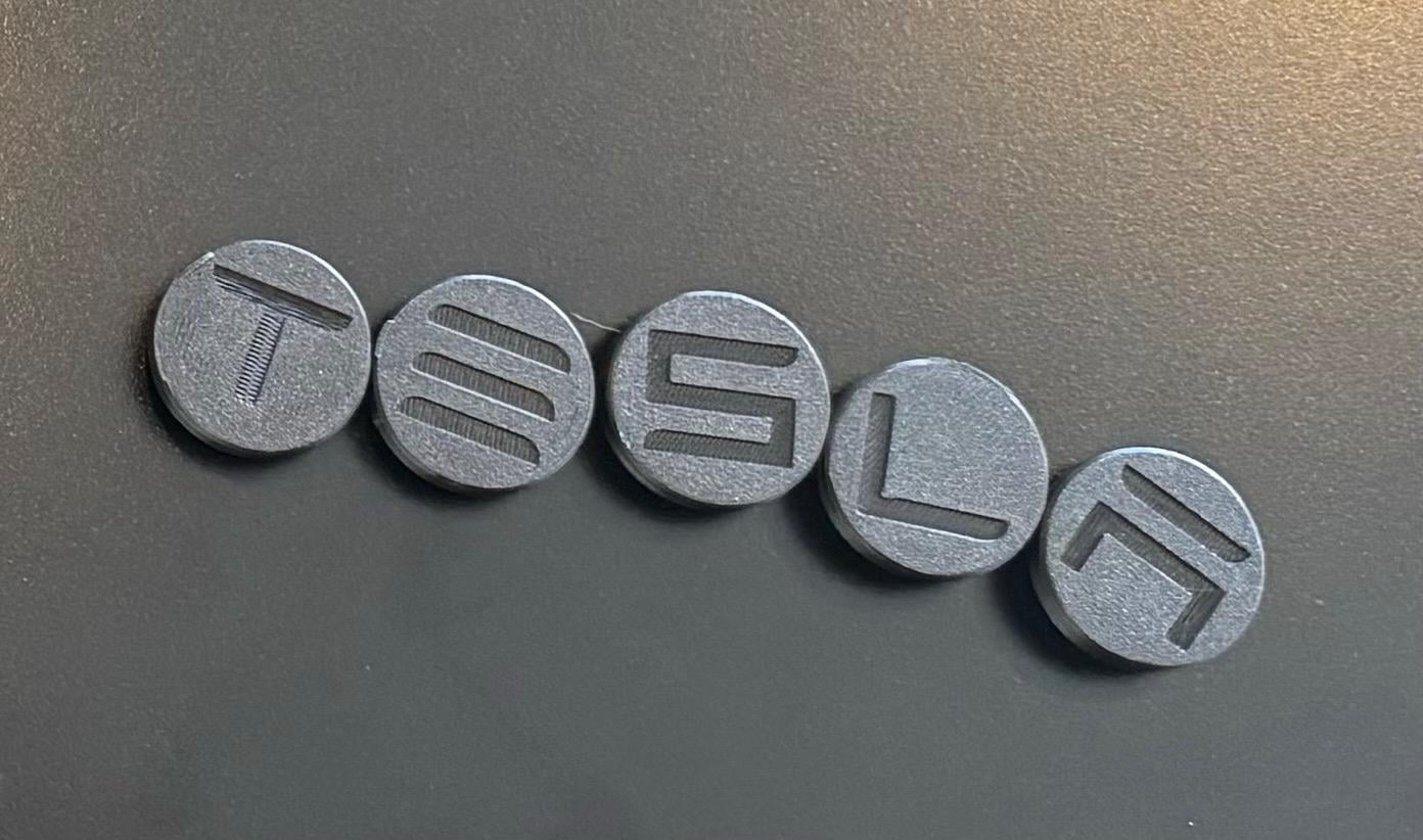 Aero Lug Nut Covers - Embossed TESLA