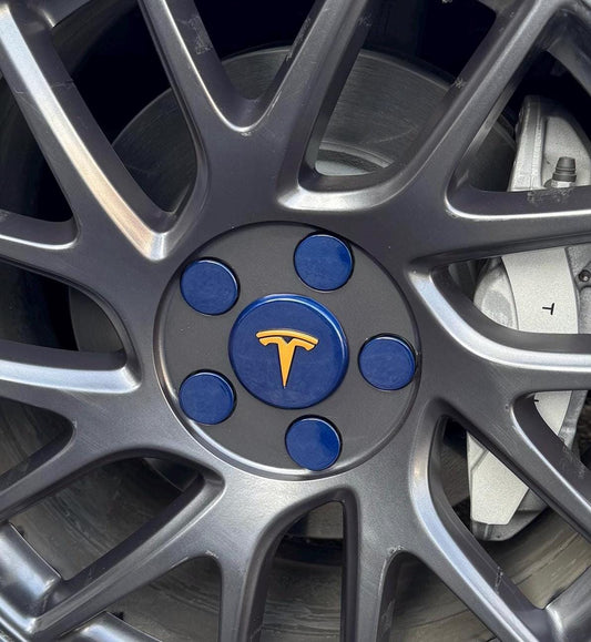 Blank (No Logo) Lug Nut Covers for Photon Wheel in Deep Blue - Center Cap with Gold T sold separately