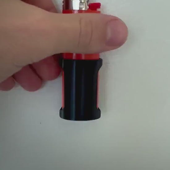 Lighter Holder for BIC Lighter (Large or Mini) and Clipper Lighter | Adhesive or Magnetic Backing | Loose-Fit or Tight-Fit