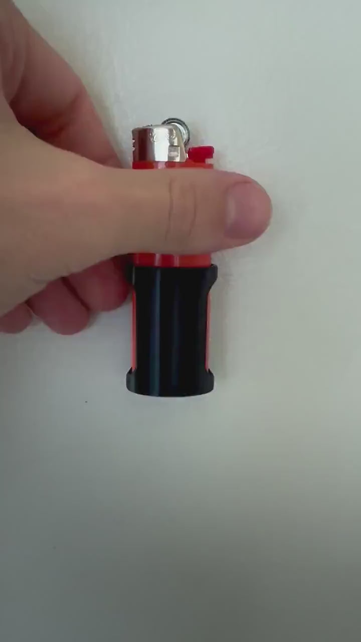 Lighter Holder for BIC Lighter (Large or Mini) and Clipper Lighter | Adhesive or Magnetic Backing | Loose-Fit or Tight-Fit